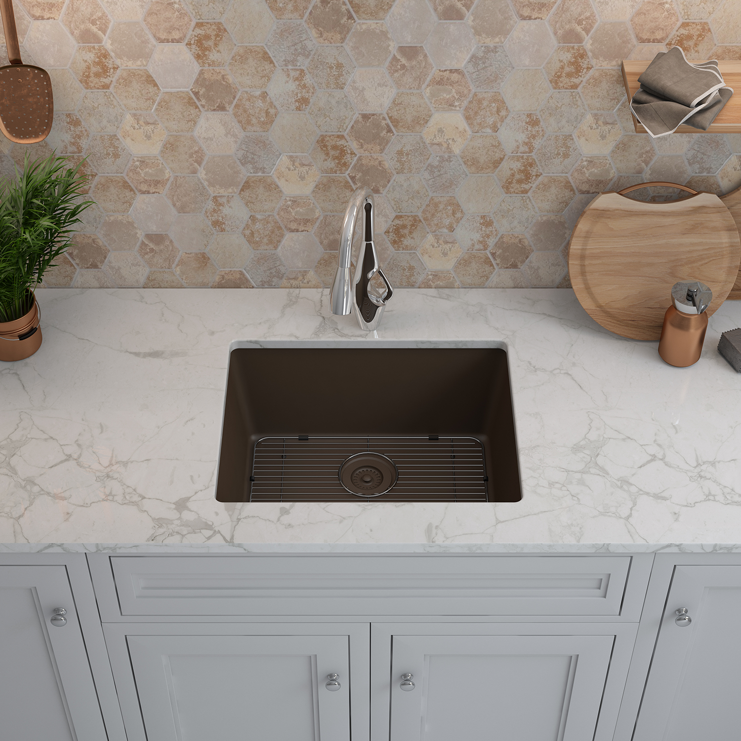 Lexicon Platinum 2318 Quartz Composite Sink Indy Stone Gallery